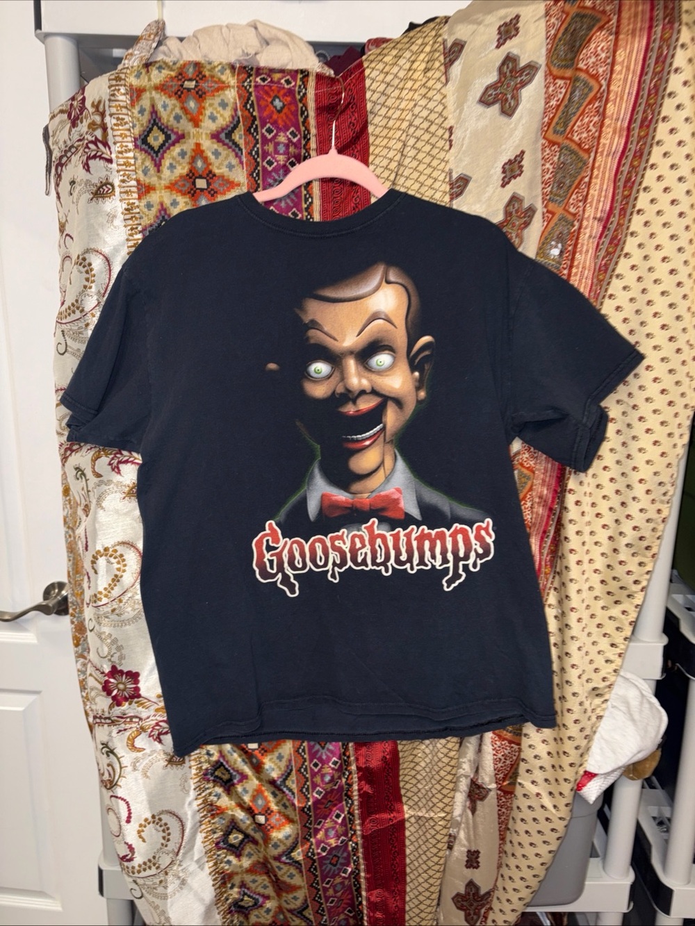 Vintage Goosebumps Slappy  the Dunmy graphic black tee t shirt sz large unisex
